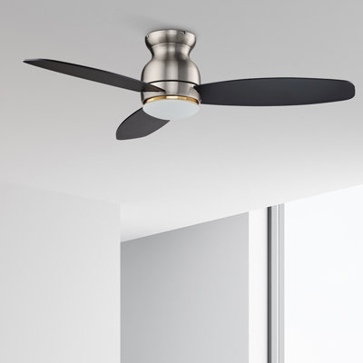 52" Alcena 3 - Blade LED Smart Flush Mount Ceiling Fans with Light