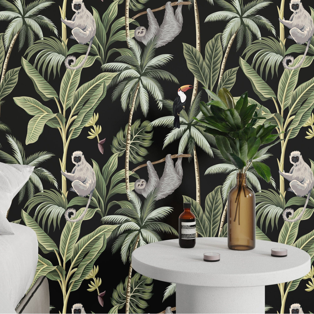 Glatte Fototapete Aadarsh Jungle Monkeys 2,5 m x 200 cm