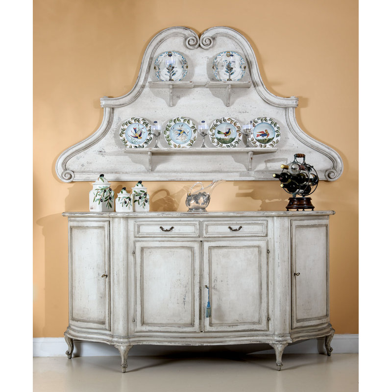 Buffet noyer 2 tiroirs 74" buffet, Blanc