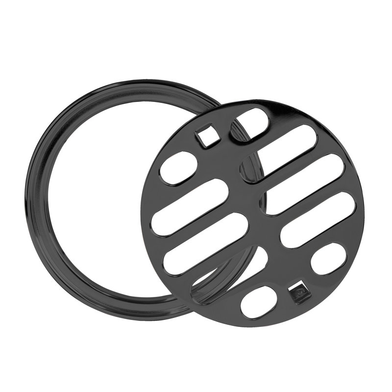 Crépine et couronne de douche à pression de 3 à 5 po / 8 po de diamètre extérieur, Nickel satiné