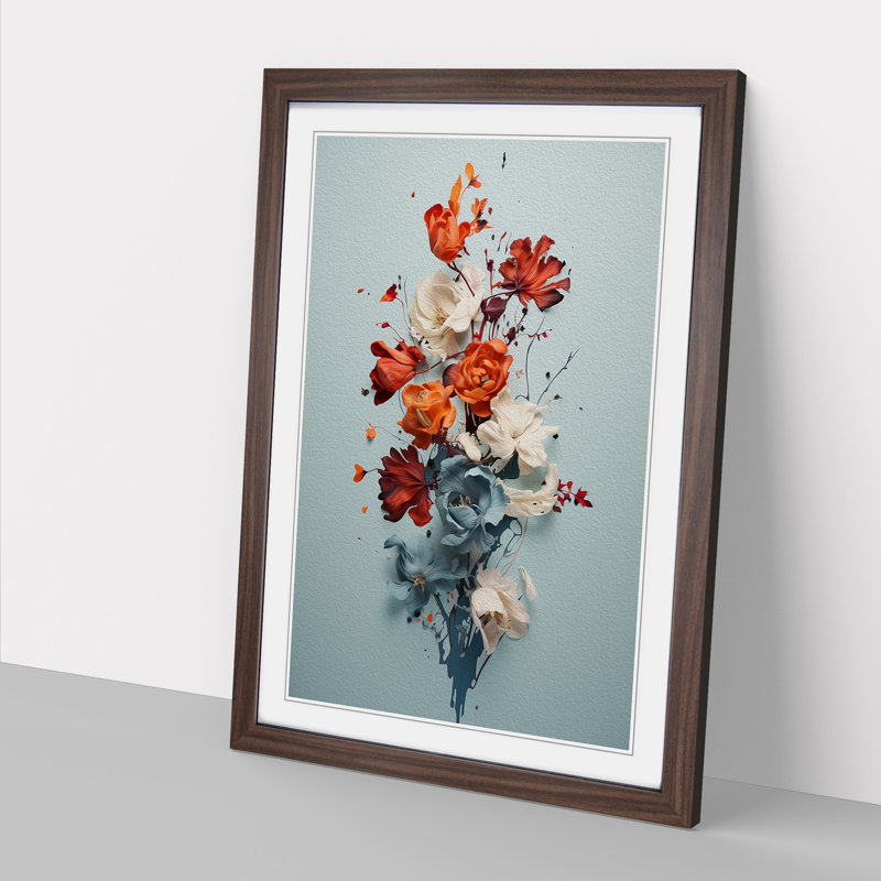 Single Picture Frame Print on Wood, Walnut Framed, 64cm H x 46cm W