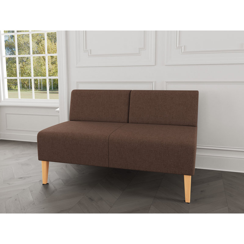 Causeuse sans accoudoirs Luxe Lounge, Bois naturel, Café Archetype
