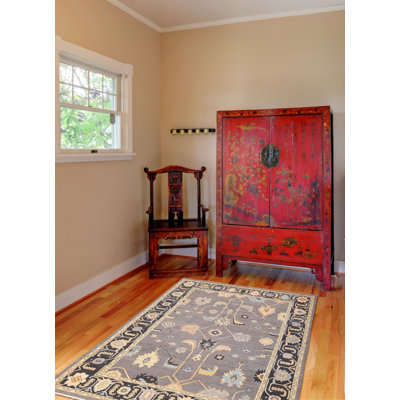 Tapis moderne gris Oushak 9 pi 0 po x 12 pi 0 po