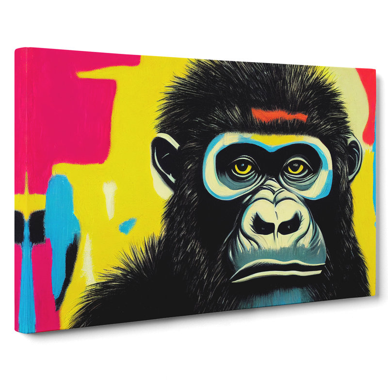 Graffiti Gorilla Abstract - Wrapped Canvas, 35cm H x 50cm W x 3cm D