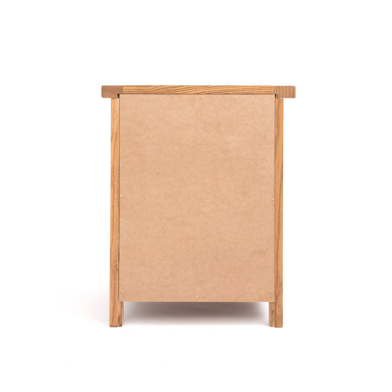Conley 45cm W Solid + Manufactured Wood Bedside Table, Light Brown