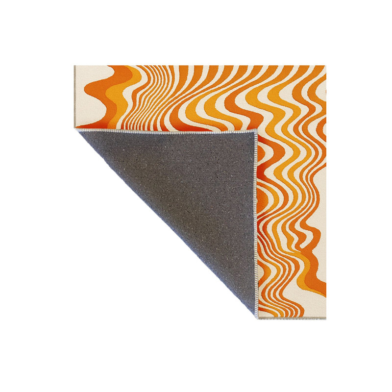 Tapis tissé orange à rayures Mosso, 6'7" x 9'10"