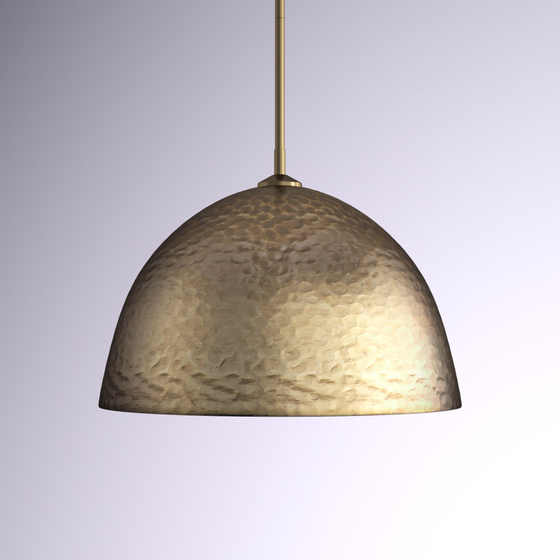 Arvilla 1-Light Dimmable Brass Shaded Pendant