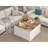 31.5" Farmhouse Coffee Table, Square Wood Center Table with Hinged Lift Top