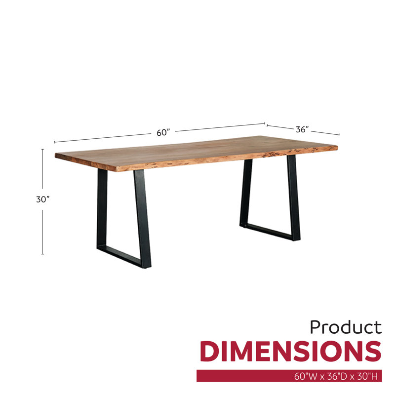Table de salle à manger Hydia, H 30 po x L 60 po x l 36 po