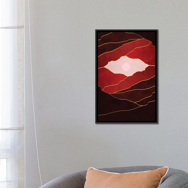« artful crépuscule v », impression sur toile, H 26 po x l 18 po x P 1,5 po, Toile avec cadre noir, Pas de tapis