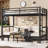 Twin XL Over Twin XL Metal Futon Bunk Bed, Black Loft Bed with 3-Section Pull-Out Lower Bunk & Safety Rails, Convertible Sofa Bunk Bed for Teens, Adults, Bedroom-231696654