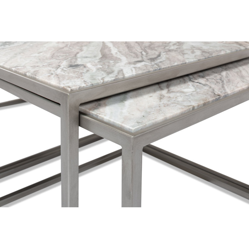 3-Piece Marble Top Nesting Coffee Table Set