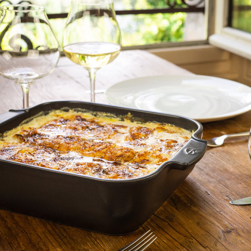 Appolia 3 Qt. Ceramic Square Casserole, Ecru,  2.5'' H x 11" L x 9" W