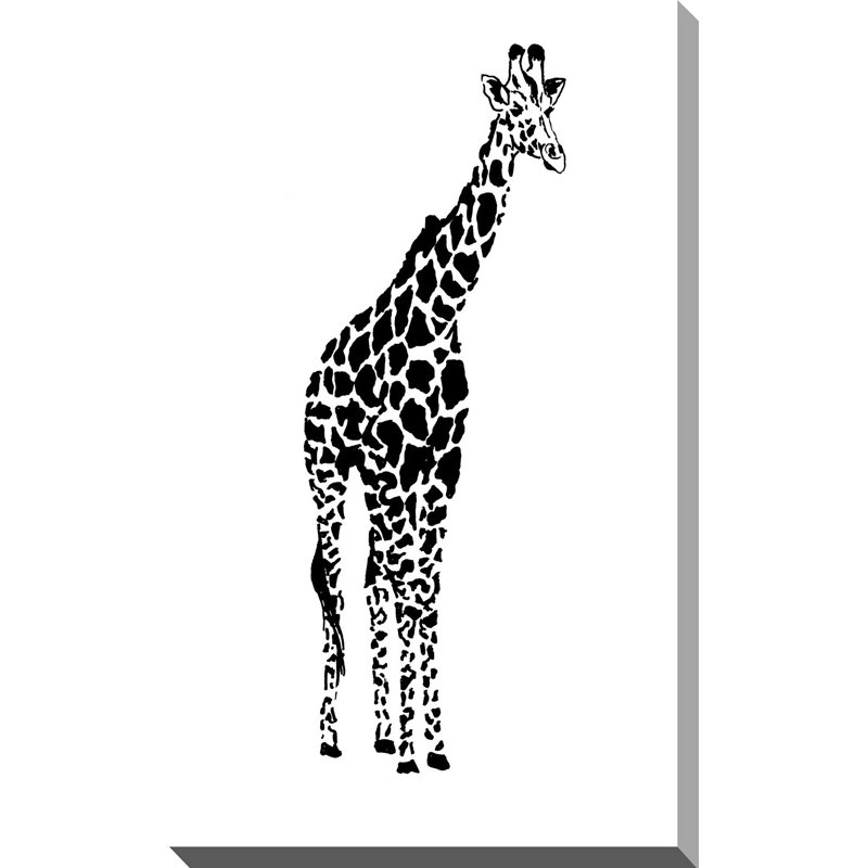«Giraffe», reproduction d'aquarelle sur toile, H 60 po x l 36 po x P 1,5 po, Toile tendue