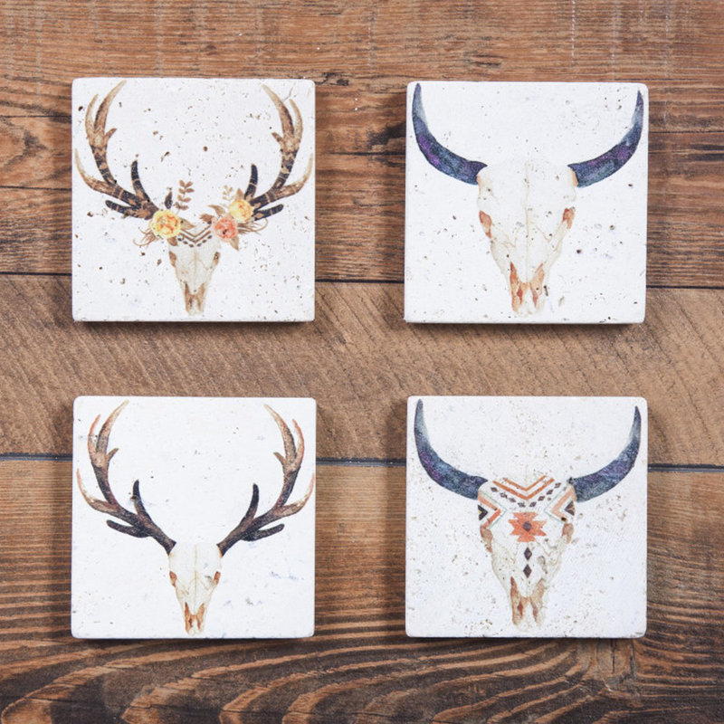Ensemble de sous-verres 4 pièces Skull