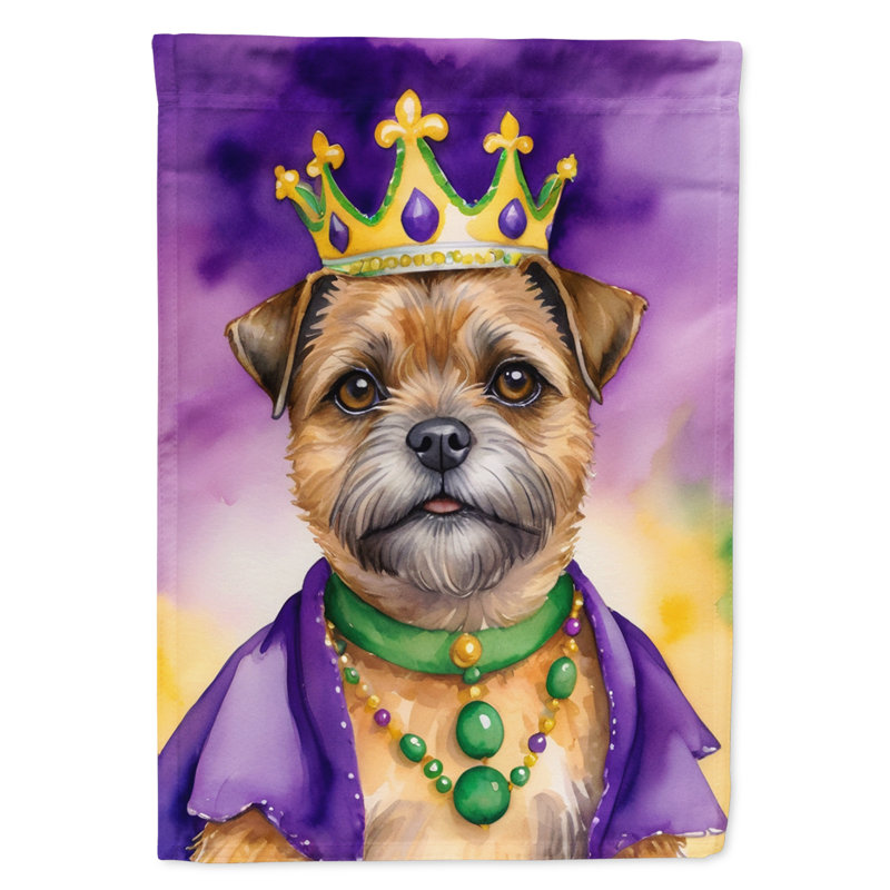 Double Sided 40'' H x 28'' W Polyester Mardi Gras House Flag