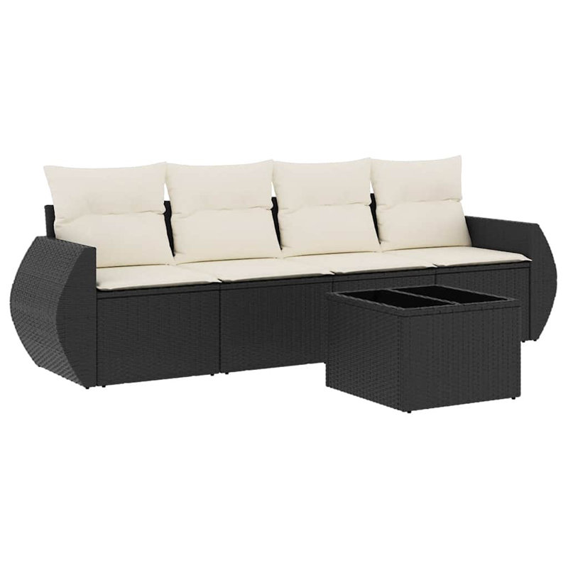 Ensemble de canapé de jardin Vidaxl , Noir, Blanc