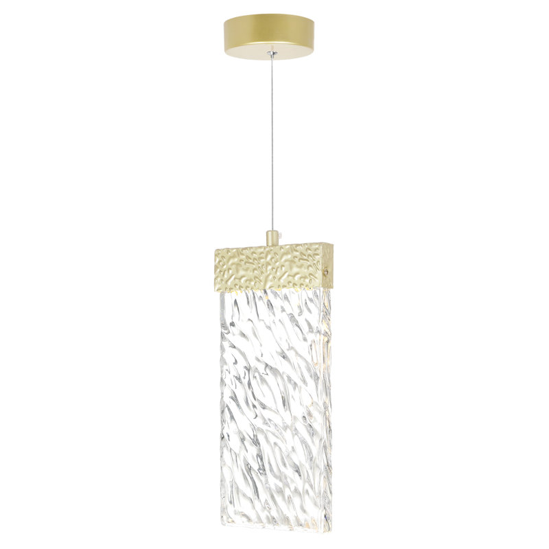 13'' Modern LED Pendant Light with Gold Leaf Finish For Dining Room, Kitchen, Foyer – Integrated LED, No Bulb Required, Gold