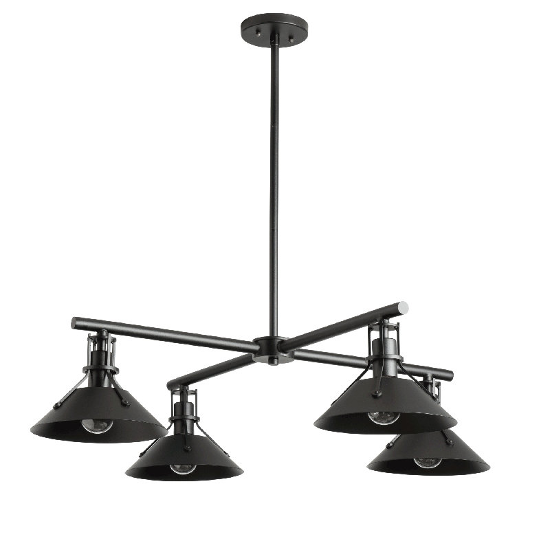 Henry 4 - Bulb 8.2" H Outdoor Chandelier, Coastal Black