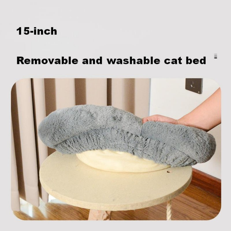 Gray Sisal Solid Wood Cat Tree
