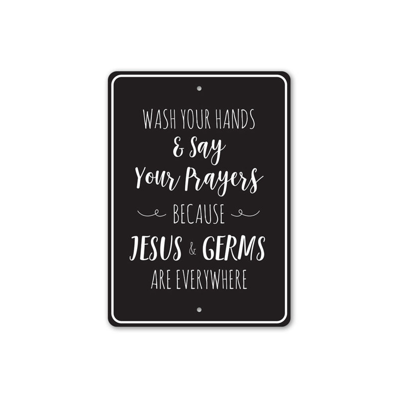 Panneaux religieux en aluminium «Say Your Prayers», H 18 po x l 12 po x P 0,06 po