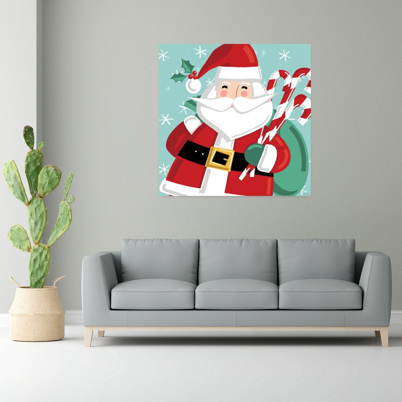 Festive Christmas VII, art abstrait contemporain hivernal, H 48 po x l 48 po