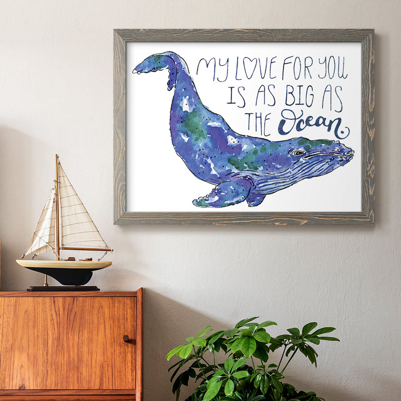 Whale Love II, Gris, H 28 po x l 42 po x P 1,5 po