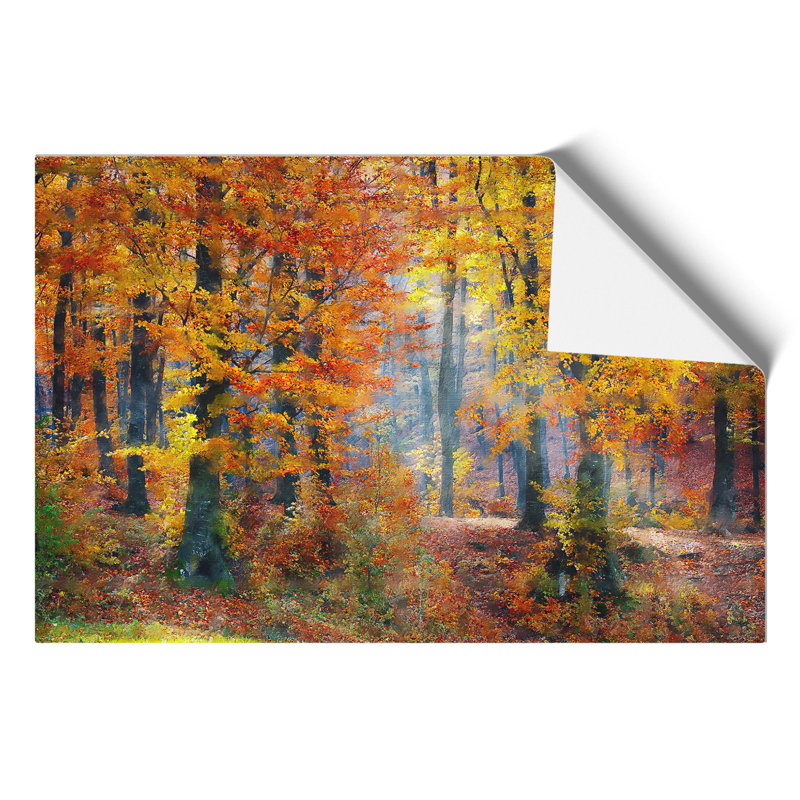 Autumn Forest Painting - Frameless Print, 42cm H x 59cm W x 0.1cm D