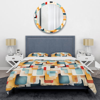 Ensemble de housse de couette géométrique Kameel Urban Serenity - Microfibre de polyester