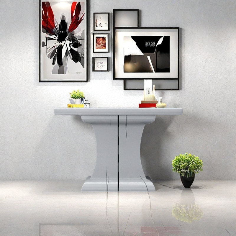 Console moderne minimaliste, Bleu grisâtre, H 35,43 po x l 47,24 po x P 15,75 po