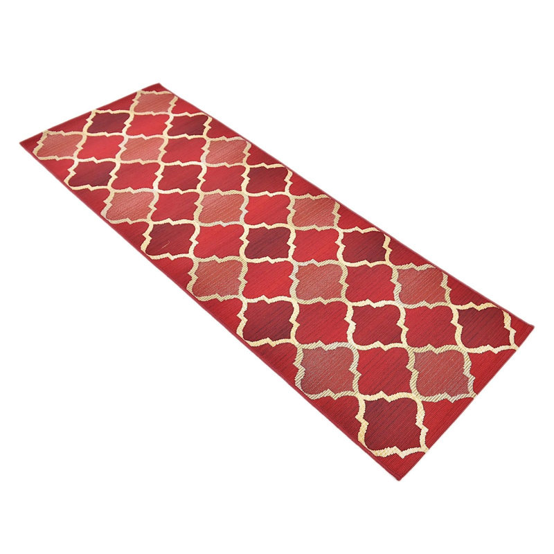 Tapis de véranda d'extérieur couleur écarlate, Tapis de couloir 2 pi x 6 pi