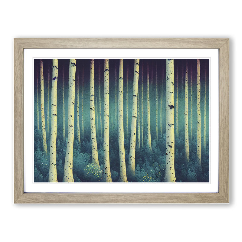 Moody Summer Forest - Framed Print, 46cm H x 64cm W x 2cm D, Oak Framed