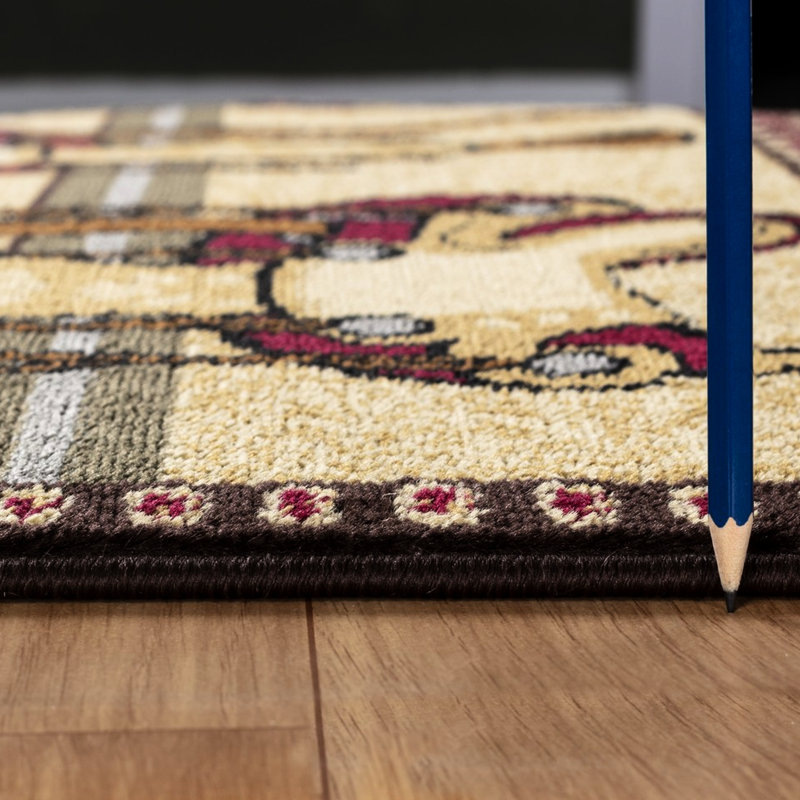 Style Beige Polypropylene Area Rug, 7 Ft. 10 In. X 3 In., And Fashionable Rug Material For A Long Service Life