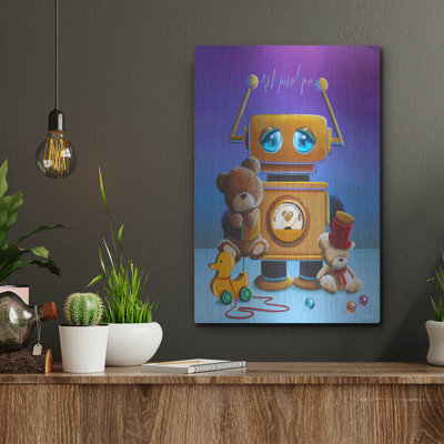 Art mural en métal Zoomie, «The Toy Robot» par Cindy Thornton