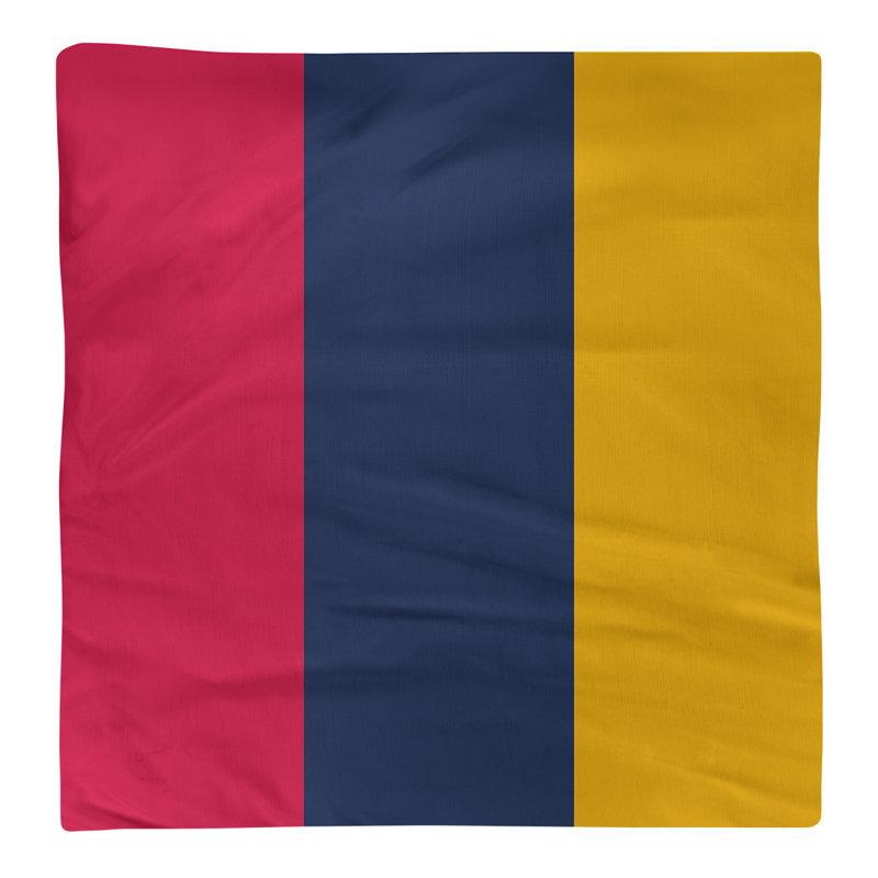 Cotton No Pattern Square Napkin, Scarlet Red/Navy Blue/Gold