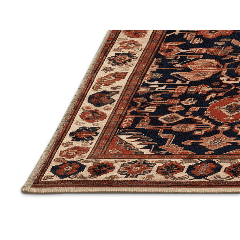 Tapis brun turc lavable à la machine, Carré 5 pi
