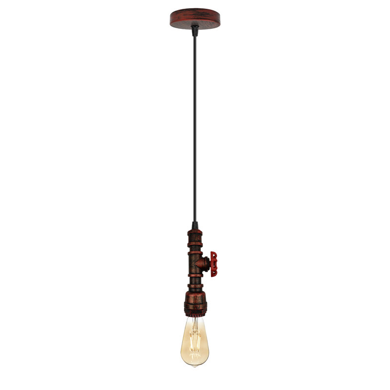 Buckeys 1 - Light Single Bulb Pendant, Rustic Red