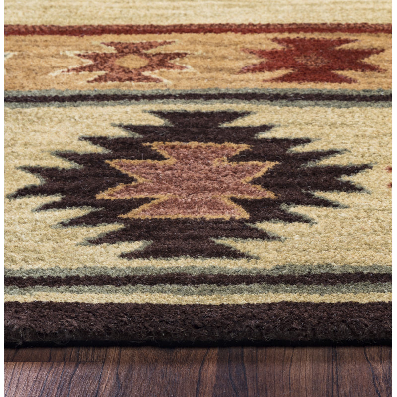 Eastman Hand Tufted Wool Geometric Indoor Rug, Rectangle 3' x 5'
