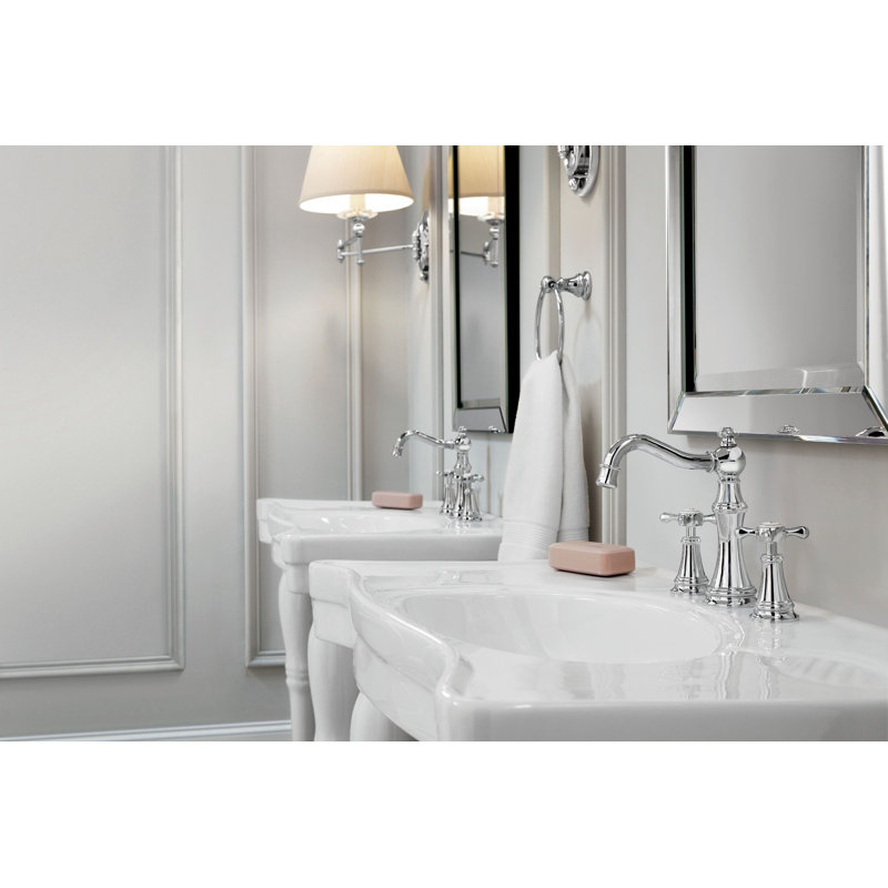 Moen Weymouth Two-Handle Widespread Bathroom Faucet Trim Kit, Valve Required, Brushed Gold