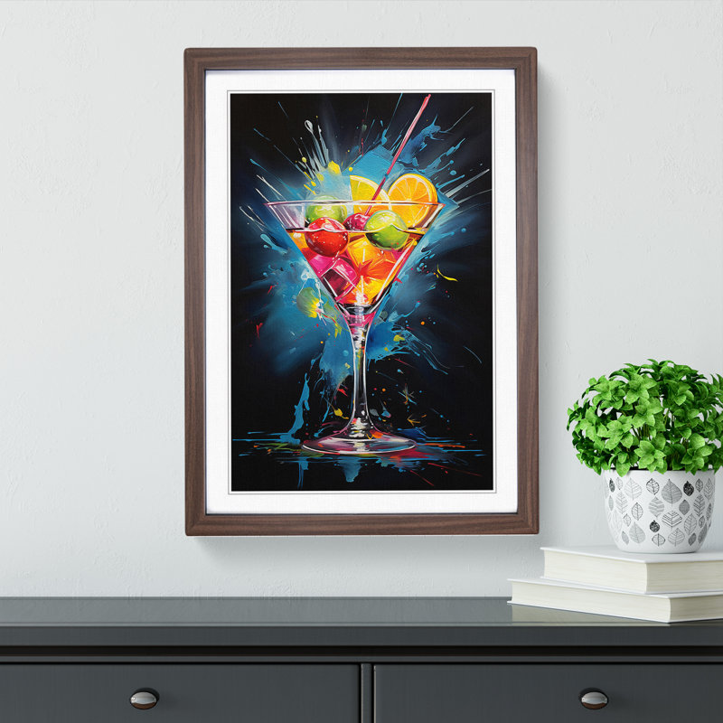 Single Picture Frame Print on Wood, 64cm H x 46cm W, Walnut Framed