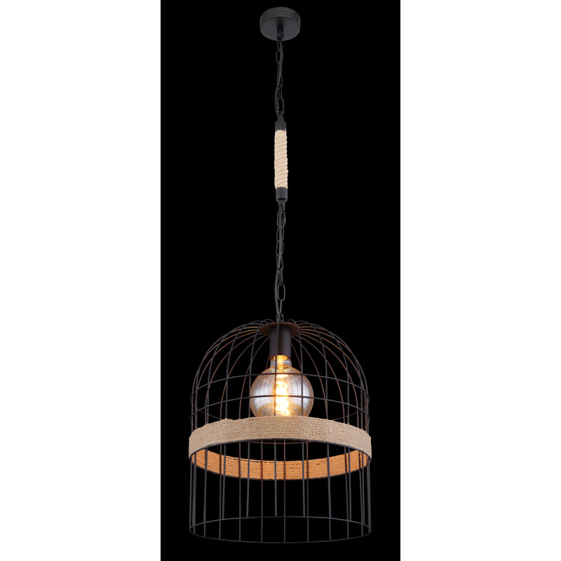 Alethea 1 - Light Black Dome Pendant, 140cm H x 9cm W x 9cm D