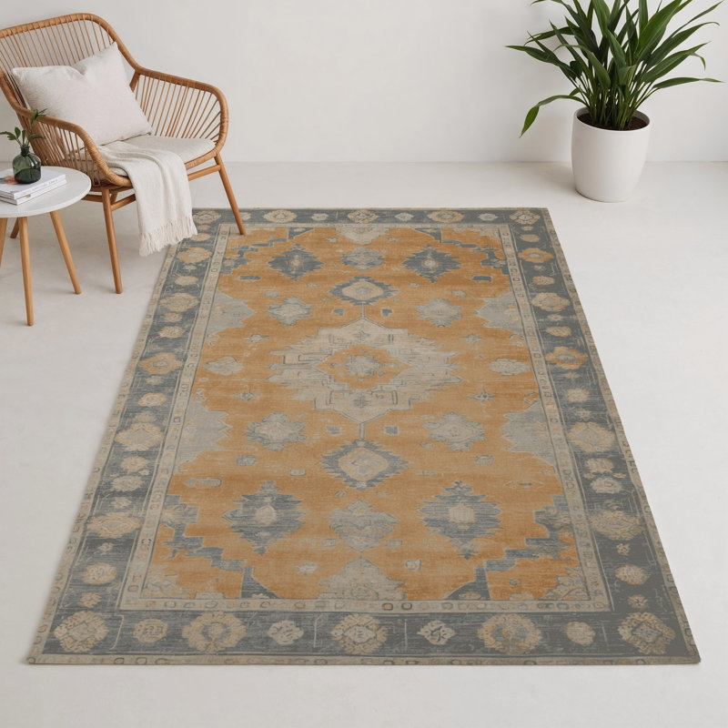 Tapis gris intérieur et extérieur surteint, Rectangle 5 pi x 7 pi