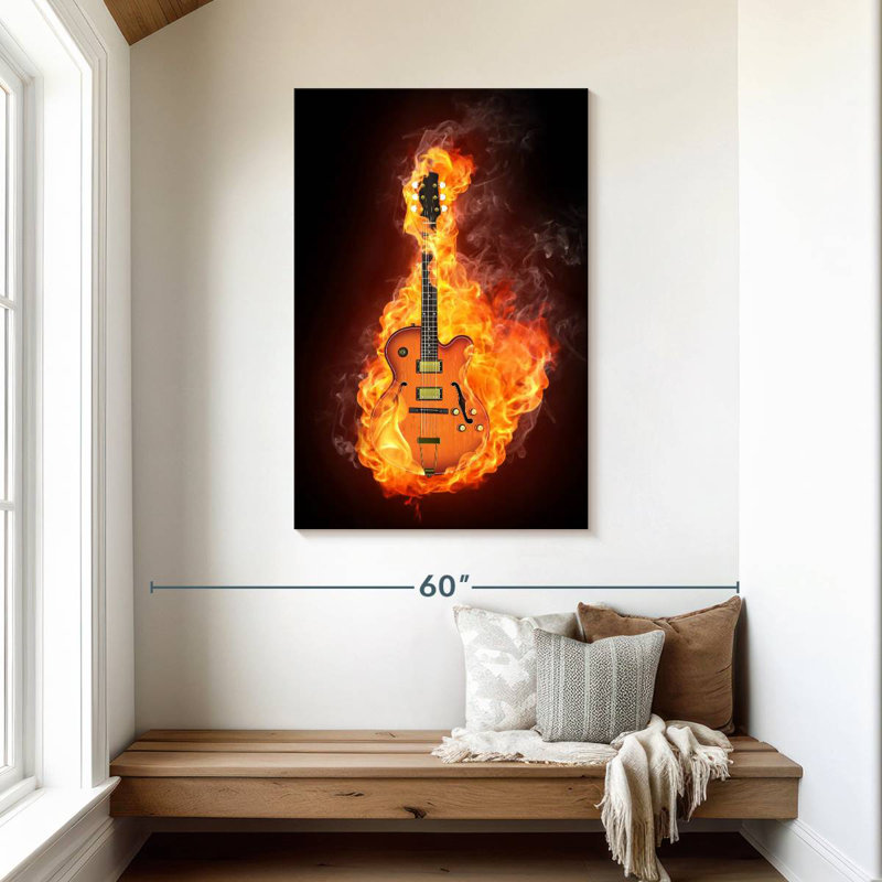 Abarca Blazing Electric Guitar, 45" H x 30" W