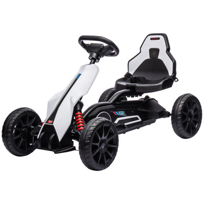 Kart électrique pour enfants Aosom 12V, jouet à monter à l'extérieur avec marche avant / arrière et vitesse réglable, cadeau pour enfant de 3 à 8 ans, blanc