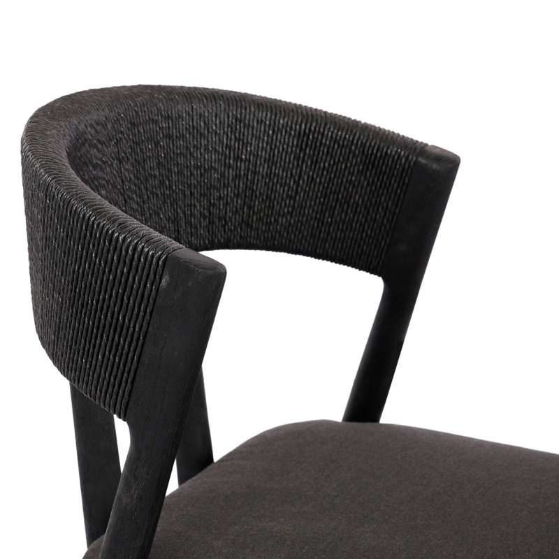 Buxton Outdoor Teak Dining Side Chair, Stained Black Teak