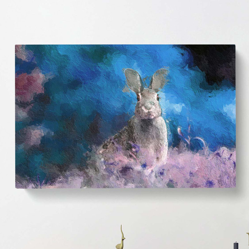 Curious Hare In Abstract by Louis Renard - Wrapped Canvas, 35cm H x 50cm W x 3cm D
