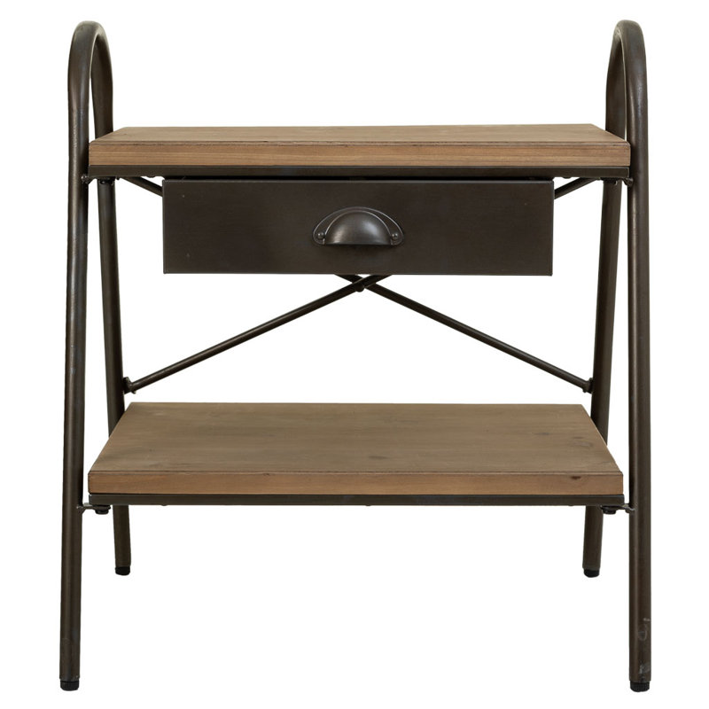 Ahnyia 52cm W Metal Bedside Table