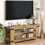 Meuble télé rustique industriel pour téléviseur de 55 po ou moins avec rangement à 3 niveaux Vividwood
