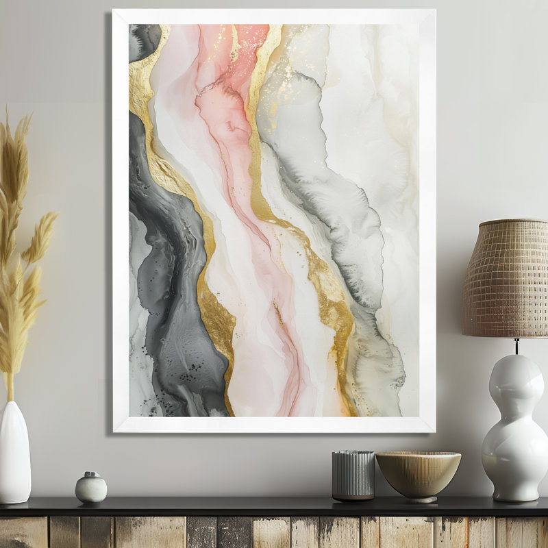 Symonds - Abstract Wall Decor, H 20 po x l 12 po, Reproduction encadrée d'une seule photo, Blanc