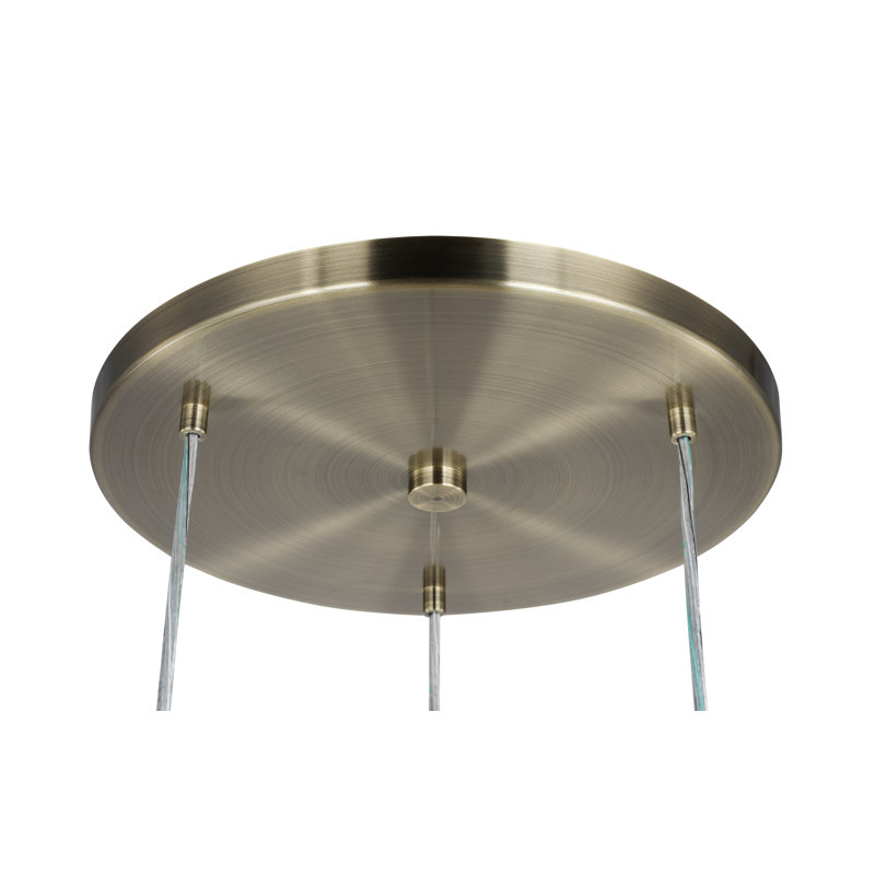Luminaire suspendu en grappe 3 lumières Ovellette, Chrome, Opale